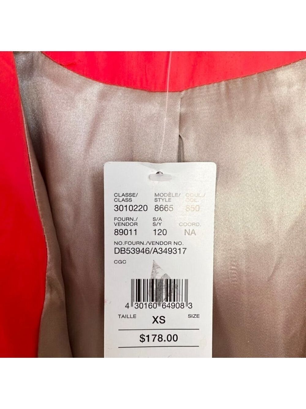 Women's Softshell Jacket Dennis Basso Coral Size XS Oversized New NWT - Picture 10 of 12